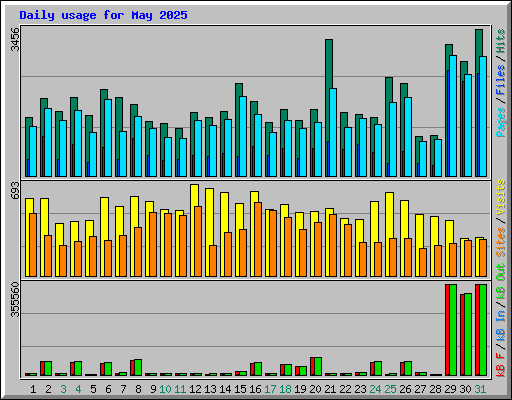 Daily usage for May 2025