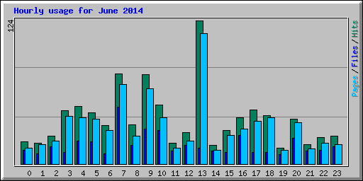 Hourly usage for June 2014