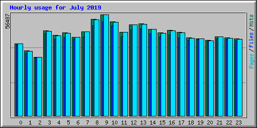 Hourly usage for July 2019