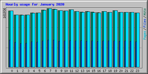 Hourly usage for January 2020
